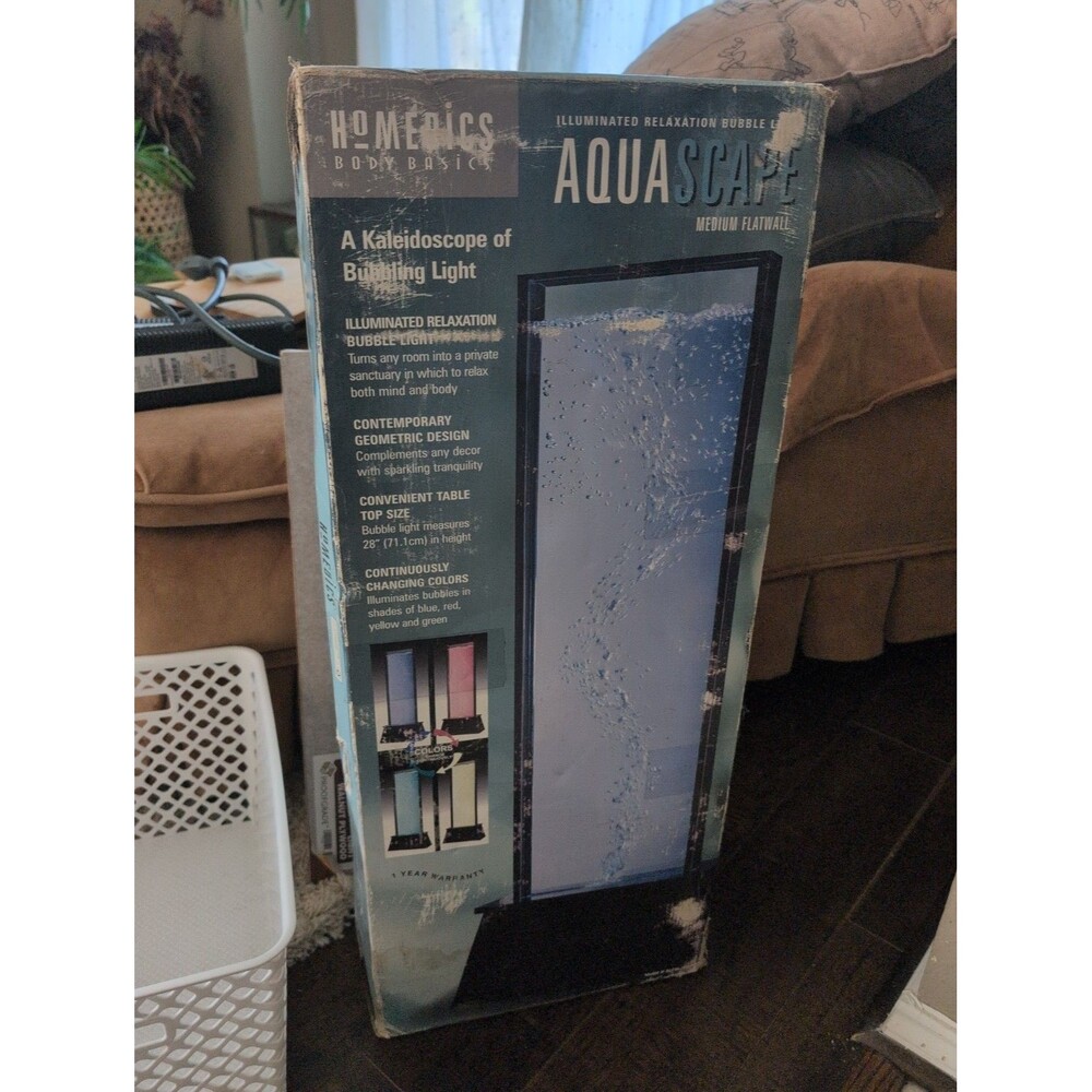 Homedics Rare Aquascape Kaleidoscope Bubbling Light Wall w/ Box & Extra Bulbs